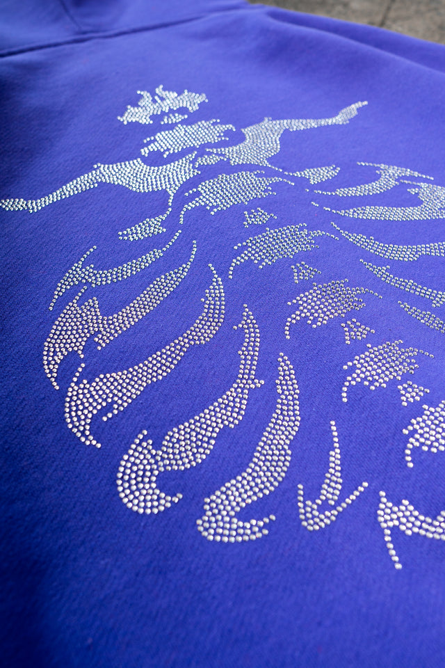 RIBCAGE RHINESTONE VERI PERI FRONTZIP HOODIE