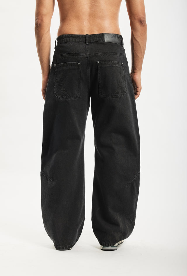 BALLOON DART VINTAGE BLACK DENIM