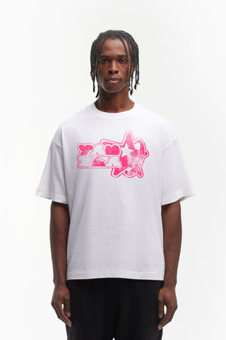 ATOMIC WHITE DISTRESSED T-SHIRT