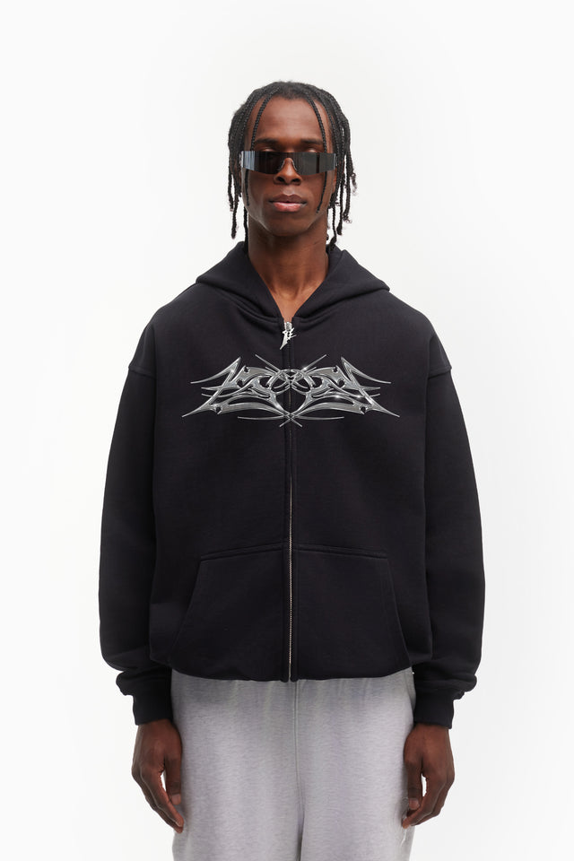 AURA BLACK FRONT ZIP