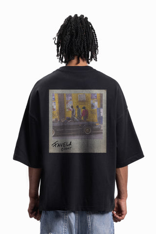 90'S PHOTO BLACK DISTRESSED T-SHIRT