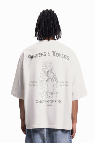 SINNERS VANILLA DISTRESSED T-SHIRT