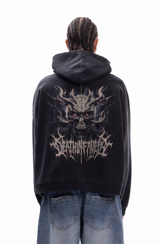 BLADE BLACK WASHED BOXY HOODIE