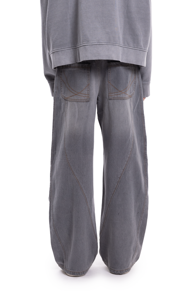 BALLOON CUTLINE DENIM VINTAGE LIGHT GREY