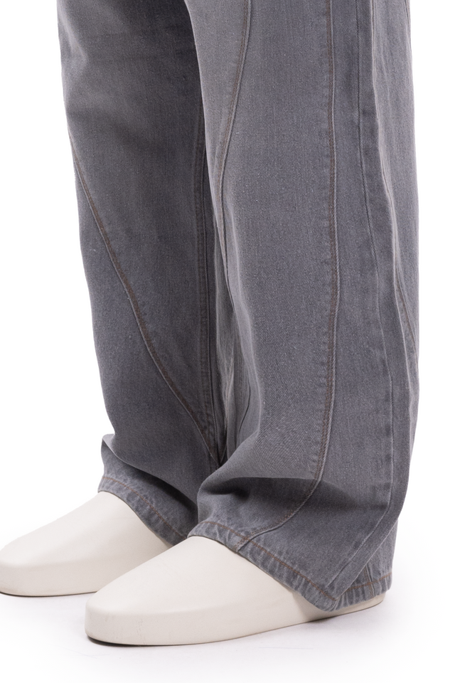 BALLOON CUTLINE DENIM VINTAGE LIGHT GREY