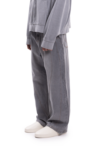 BALLOON CUTLINE DENIM VINTAGE LIGHT GREY