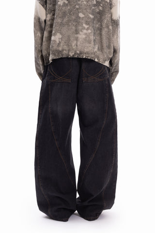 BALLOON CUTLINE DENIM VINTAGE GREY