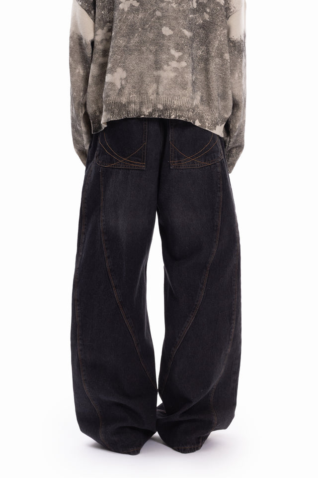 BALLOON CUTLINE DENIM VINTAGE GREY