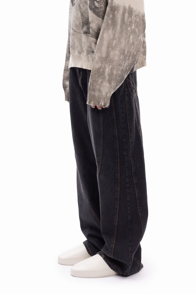 BALLOON CUTLINE DENIM VINTAGE GREY