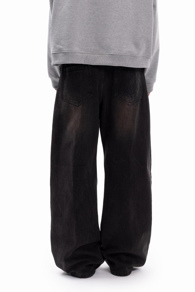 BALLOON DART DENIM BLACK WAXED