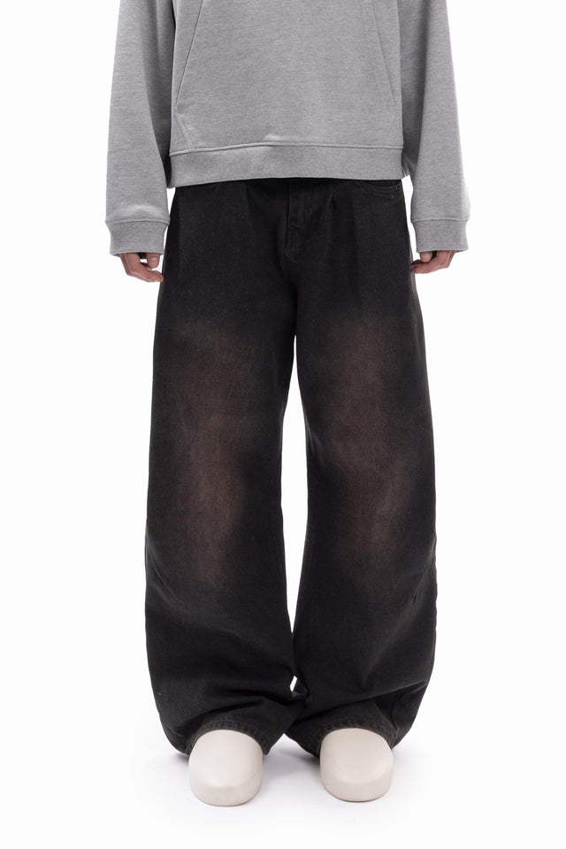 BALLOON DART DENIM BLACK WAXED