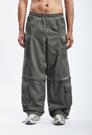 PARACHUTE CARGO BLACK OIL WASHED