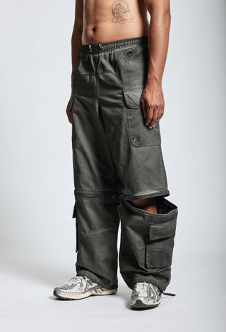 PARACHUTE CARGO BLACK OIL WASHED