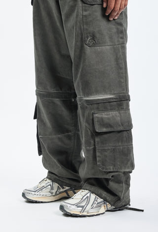 PARACHUTE CARGO BLACK OIL WASHED