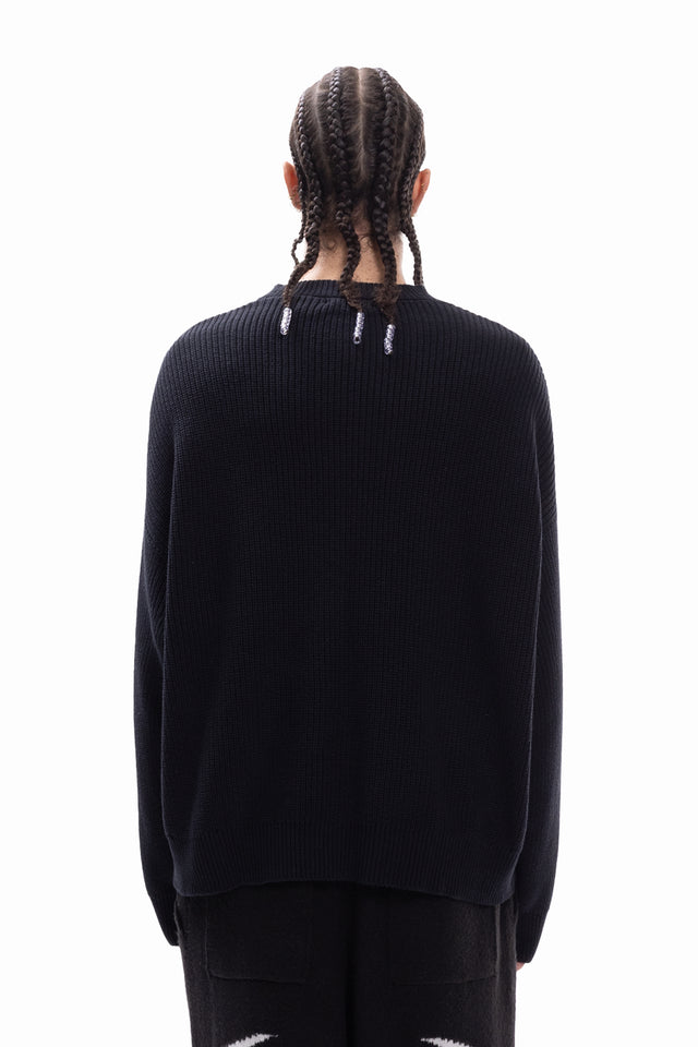 KNIT BLACK CREWNECK