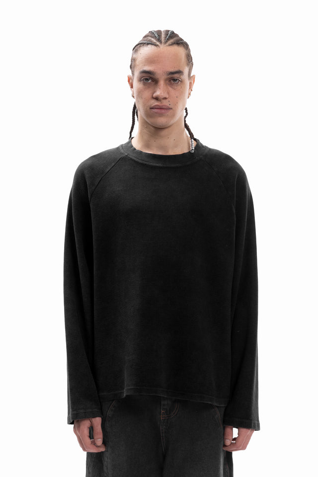 WAFFLE LONGSLEEVE BLACK