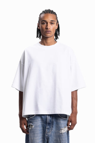 BOXY DISTRESSED WHITE T-SHIRT