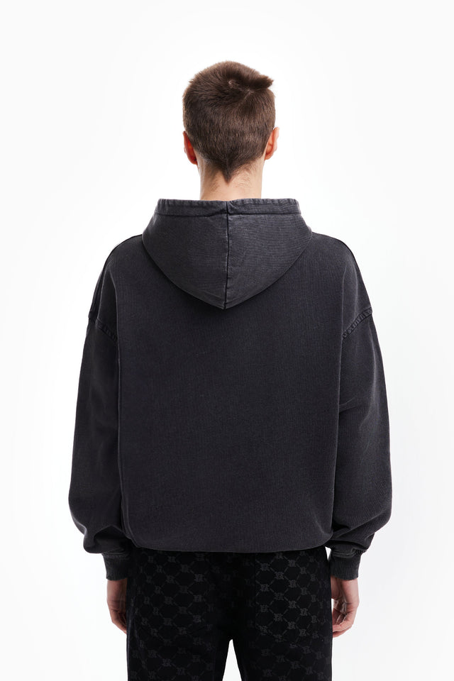 %RED KNIGHT BLACK WASHED FRONTZIP%