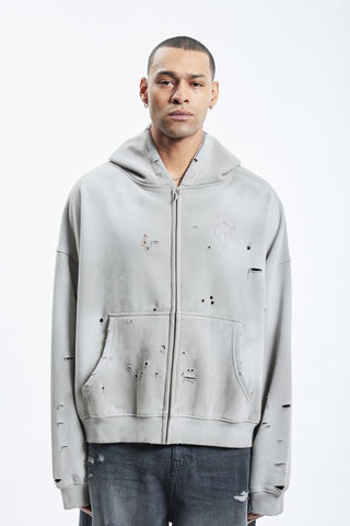 AVES RHINESTONE BORDEAUX FRONT ZIP