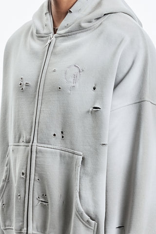 AVES RHINESTONE BORDEAUX FRONT ZIP