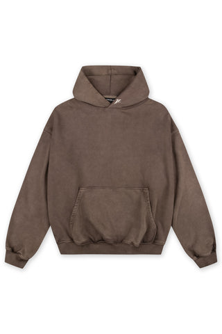 MANCHETTE BROWN SAND WASHED HOODIE