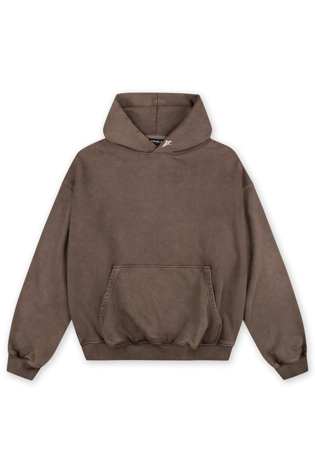 MANCHETTE BROWN SAND WASHED HOODIE