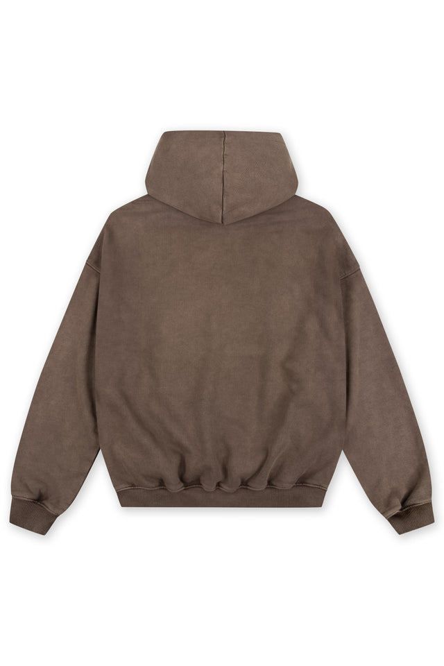 MANCHETTE BROWN SAND WASHED HOODIE