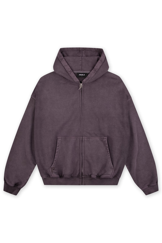 PURPLE SAND WASHED FRONTZIP