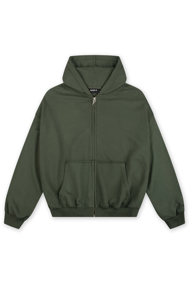 GREEN SAND WASHED FRONTZIP