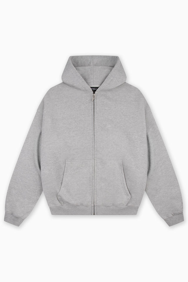 LIGHT GREY MELANGE FRONTZIP