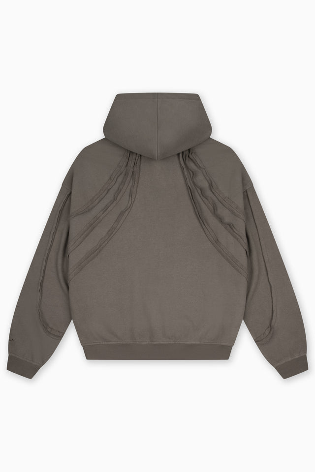 LIGHT GRAY MELANGE FRONT ZIP