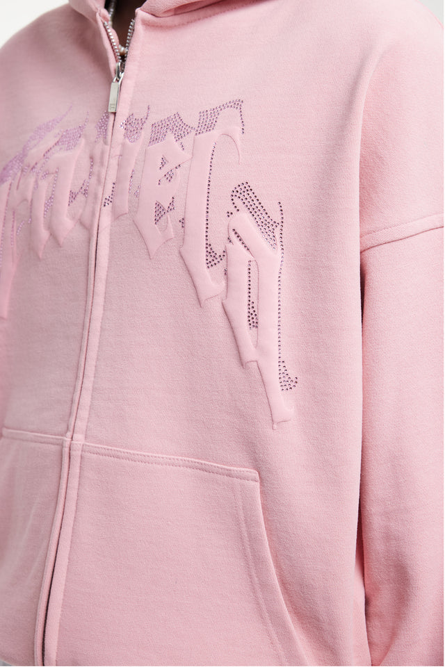 AVES RHINESTONE PINK FRONTZIP