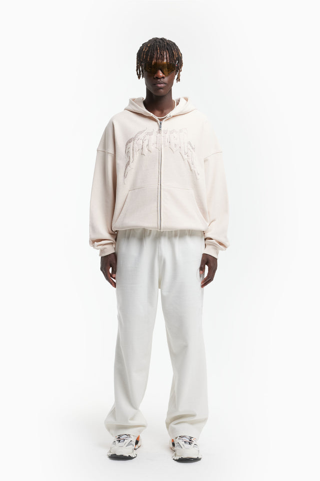 AVES RHINESTONE VANILLA FRONT ZIP