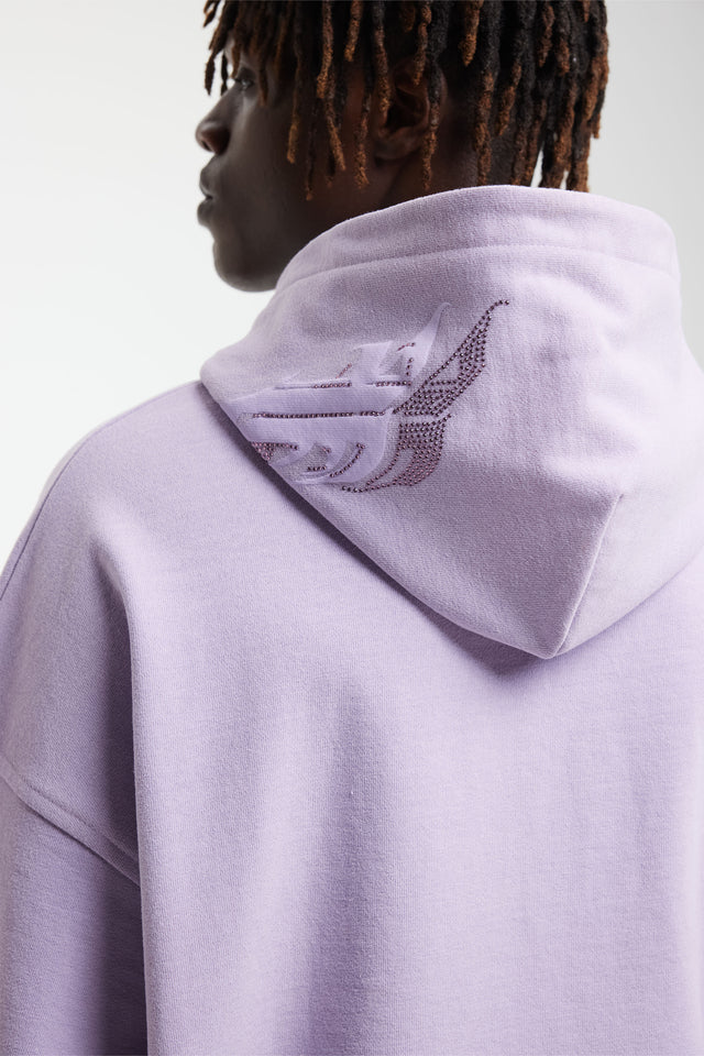 AVES RHINESTONE PASTEL PURPLE FRONT ZIP