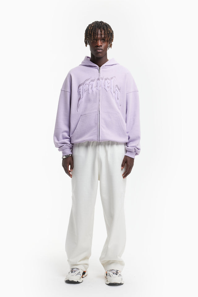 AVES RHINESTONE PASTEL PURPLE FRONT ZIP