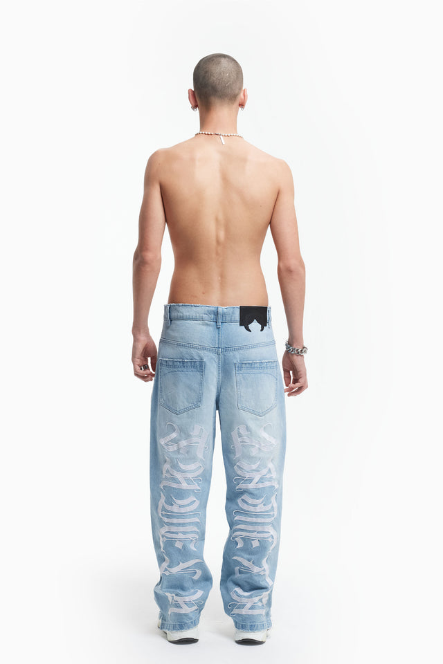 FAVELA FAVELA EMBROIDERY LIGHT BLUE DENIM