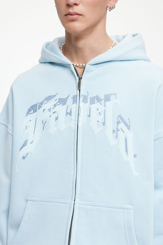 AVES RHINESTONE ICE WATER FRONT ZIP