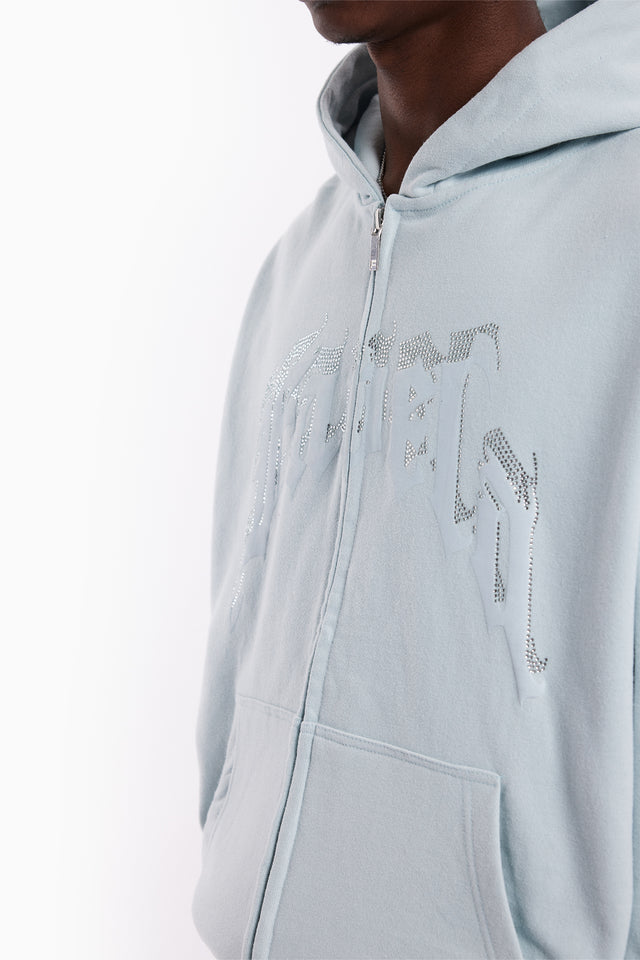 AVES RHINESTONE ICE FLOW FRONT ZIP