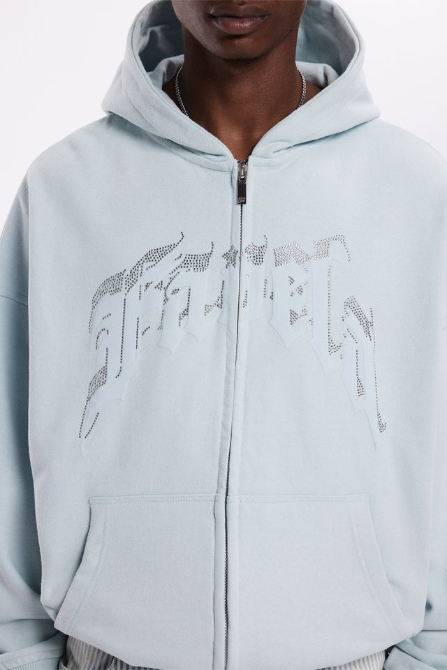 AVES RHINESTONE ICE FLOW FRONT ZIP