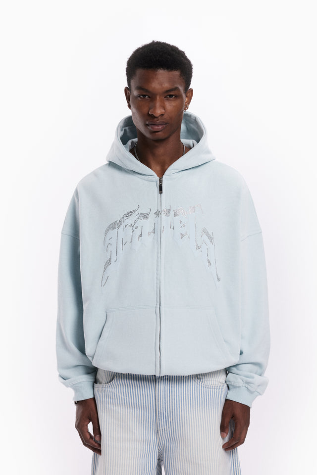 AVES RHINESTONE ICE FLOW FRONT ZIP