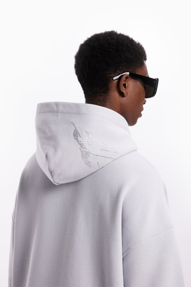 AVES RHINESTONE GRAY TR FRONT ZIP