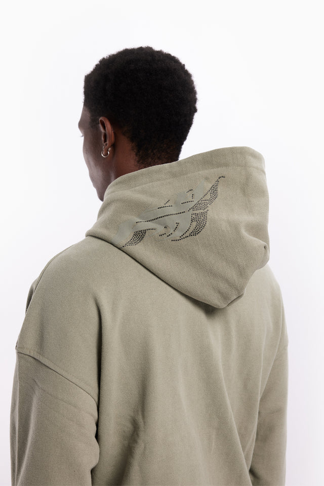 AVES RHINESTONE SEA GRASS FRONT ZIP