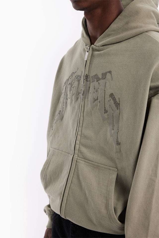 AVES RHINESTONE SEA GRASS FRONT ZIP