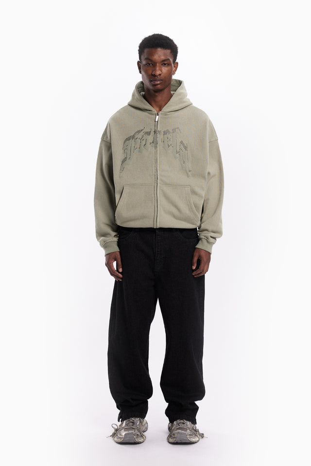 AVES RHINESTONE SEA GRASS FRONT ZIP