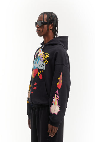 HEAVEN ON EARTH BLACK FRONT ZIP