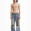HEAVY BAGGY DISTRESSED DENIM  SAND WASHED DIRT WASH