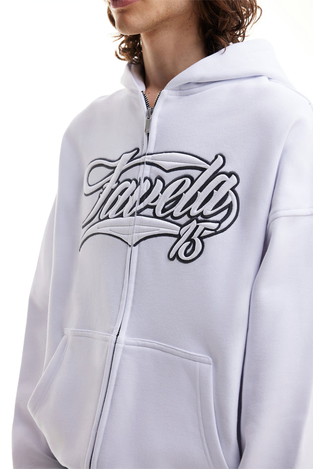 NEW 3D COLLEGE WHITE FRONTZIP