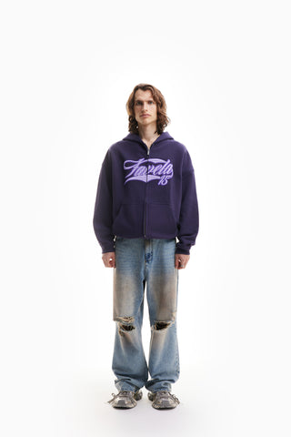 NEW 3D COLLEGE PLUM FRONT ZIP