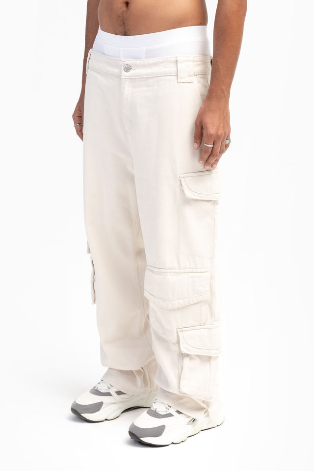 FIVE POCKET VANILLA CARGO PANTS