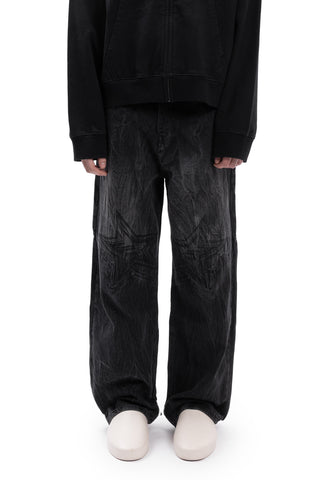 F-STAR EMBROIDERY BLACK WASHED DENIM